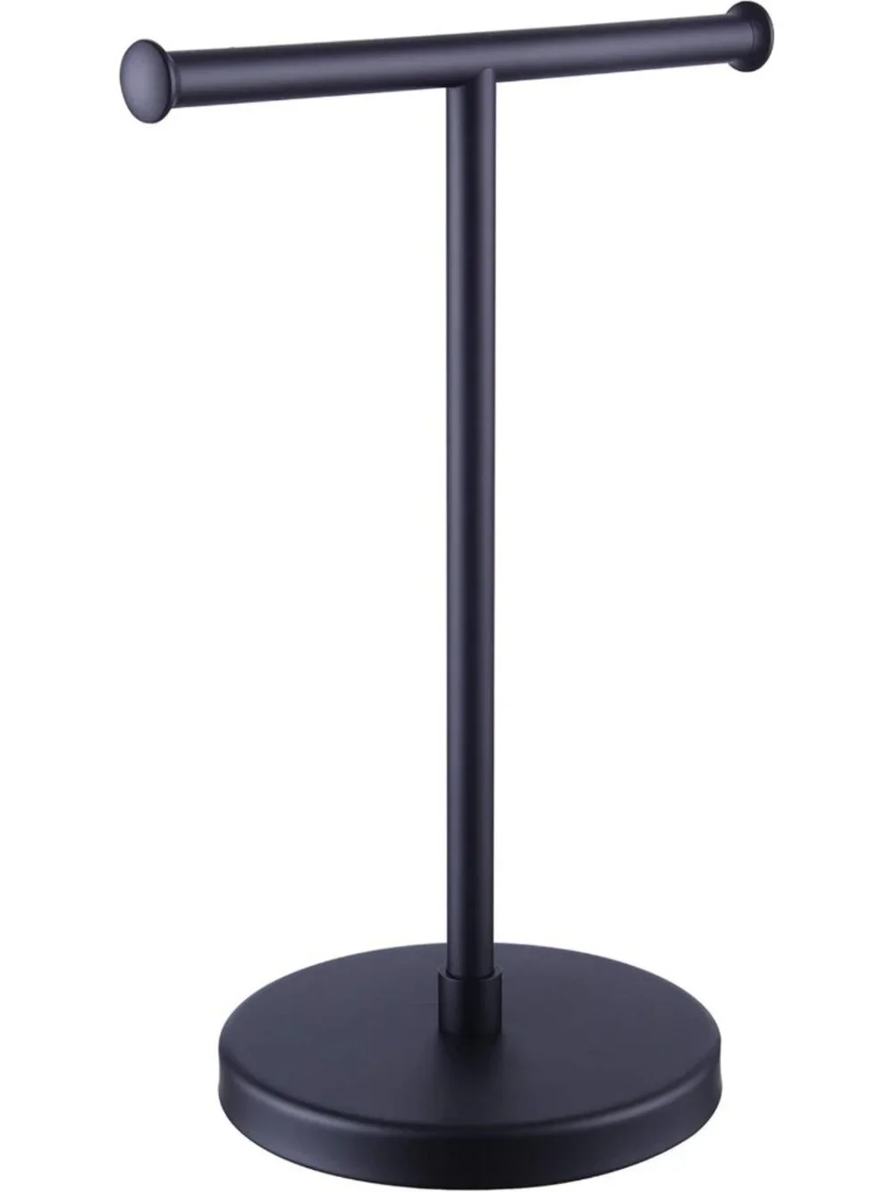Matte Black Stainless Steel Hand Towel Holder Tree Rack for Bathroom Countertop
